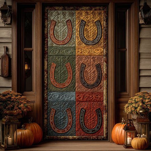 Rustic Horseshoe Quilted Door Cover NCU0LDH027