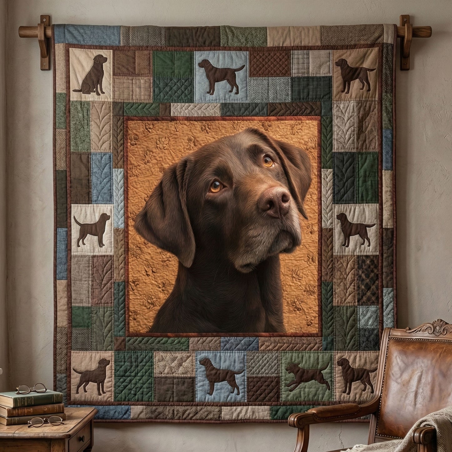 Rustic Labrador Quilted Blanket NCU0NNT3060