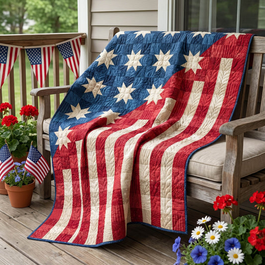 Rustic Liberty Quilted Blanket NCU0NTD1970
