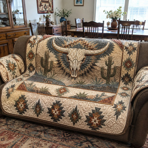 Rustic Longhorn Legacy Quilted Sofa Cover NCU0PTT3418