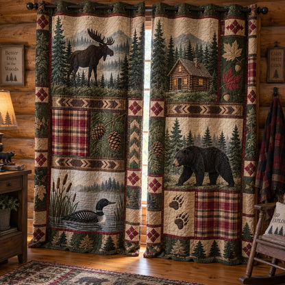 Rustic Loon Haven Quilted Curtains NCU0PVL1149