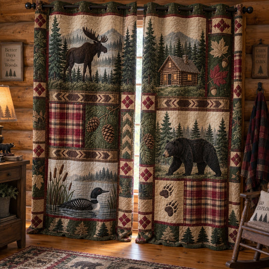 Rustic Loon Haven Quilted Curtains NCU0PVL1149