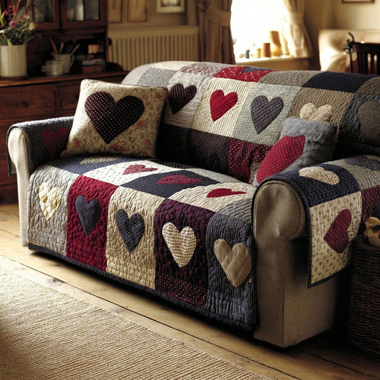 Rustic Love Quilted Sofa Cover NCU0LDH636