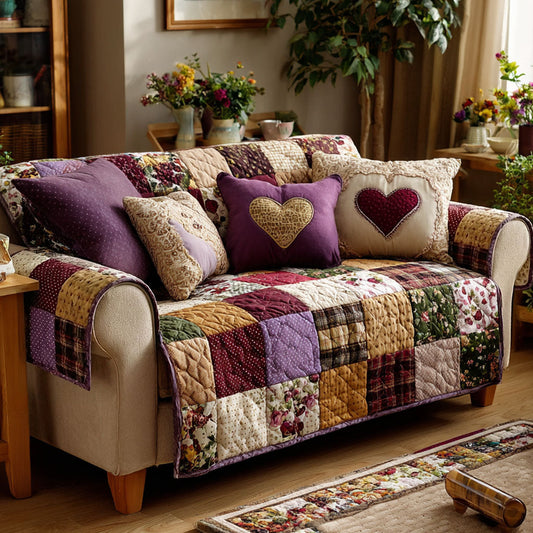 Rustic Love Quilted Sofa Cover NCU0NNT2871
