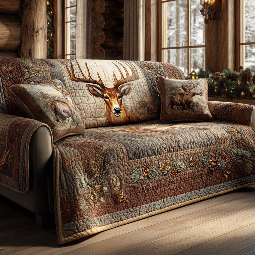 Rustic Majesty Quilted Sofa Cover NCU0NXD978