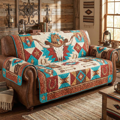 Rustic Maverick Quilted Sofa Cover NCU0NTV1126