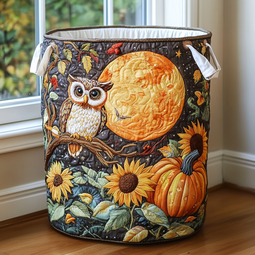 Rustic Owl Quilted Laundry Basket NCU0DDK892