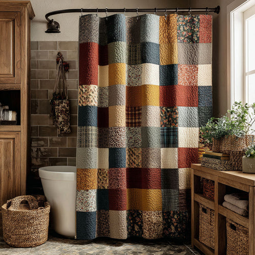 Rustic Patchwork Harmony Shower Curtain NCU0NNT2928