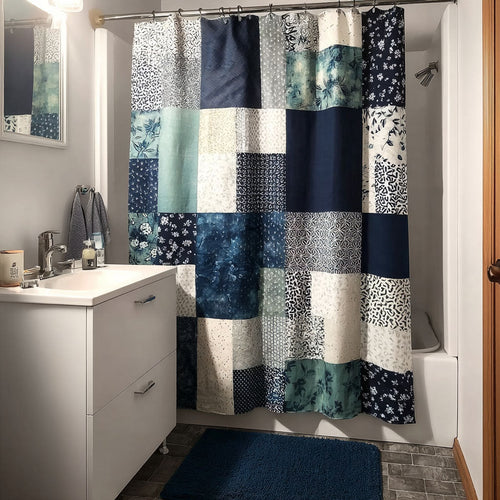 Rustic Patchwork Shower Curtain NCU0DDK2407