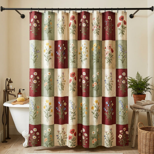Rustic Patchwork Shower Curtain NCU0NTV970