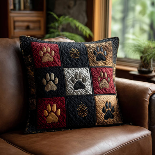 Rustic Paw Trail Quilted Pillow Case NCU0PTT2643