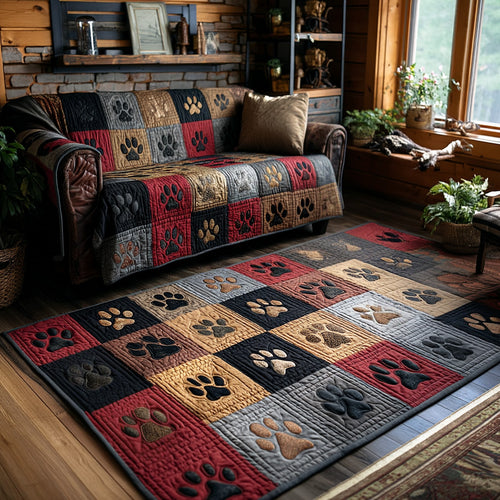 Rustic Pawprint Area Rug NCU0PTT2622