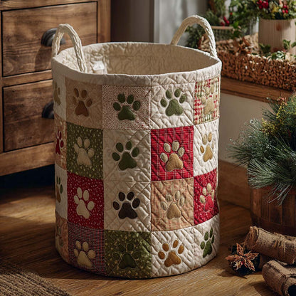 Rustic Paws Patchwork Quilted Laundry Basket NCU0NXD1184