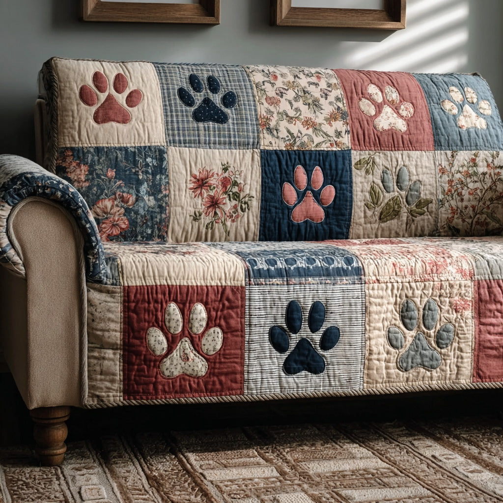 Rustic Paws Quilted Sofa Cover NCU0LDH358
