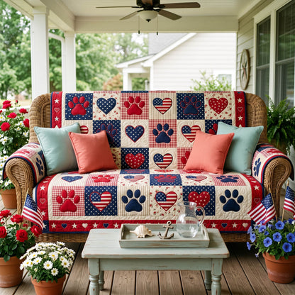 Rustic Paws Quilted Sofa Cover NCU0NTD1931