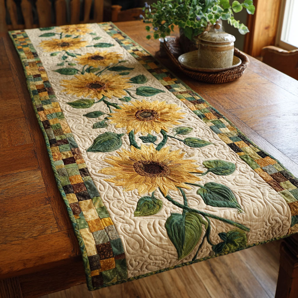Rustic Petals Quilted Table Runner NCU0NTV240