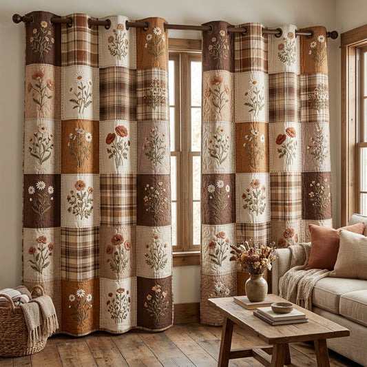 Rustic Plaid Quilted Curtains NCU0NTV984