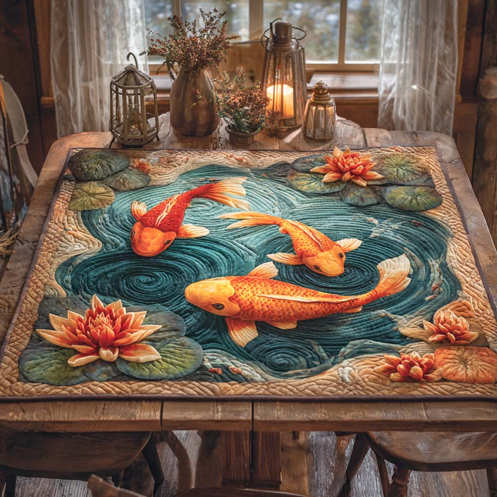 Rustic Pond Glow Quilted Table Topper NCU0NXD438