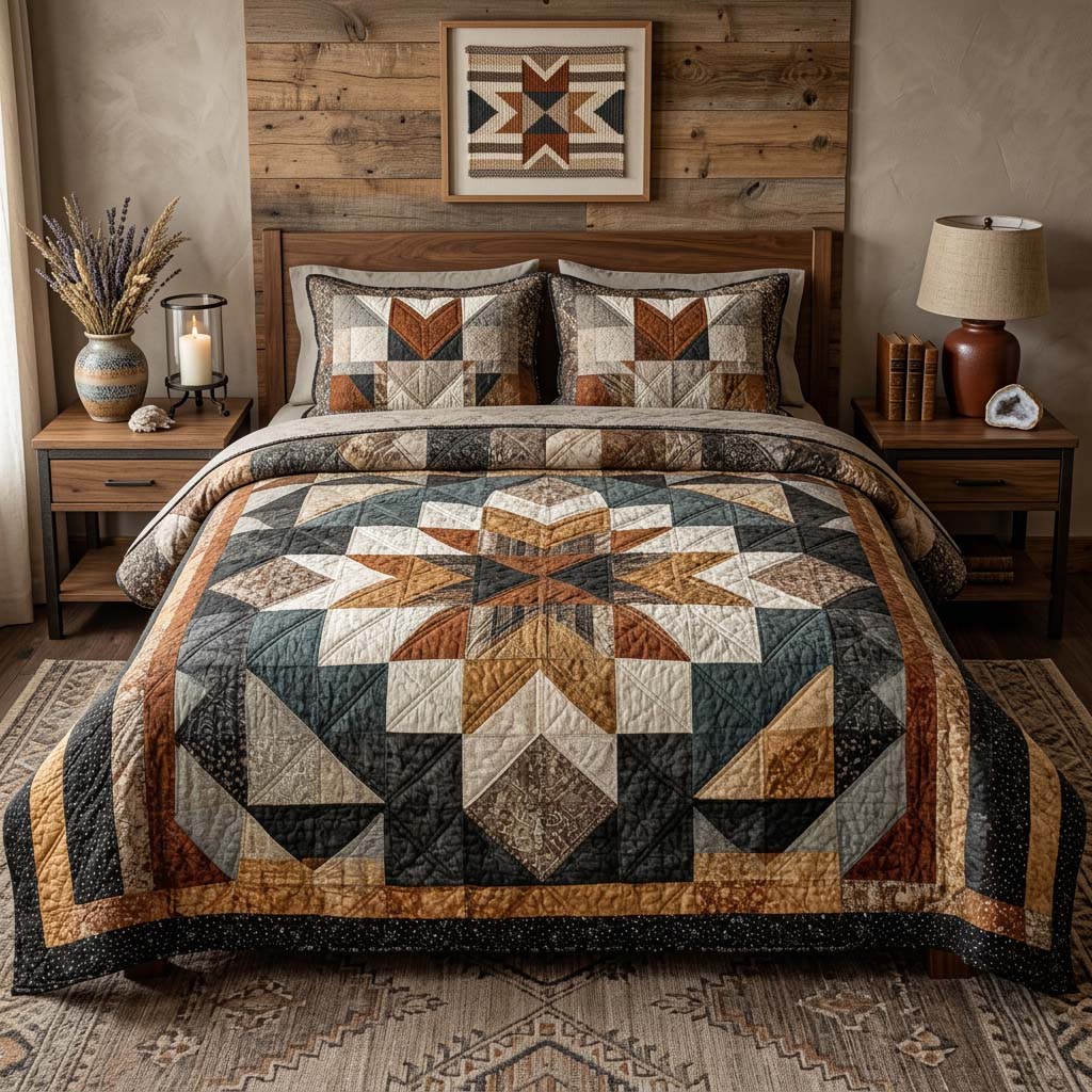 Rustic Prairie Patch 3-Piece Quilted Bedding Set NCU0DQQ0708