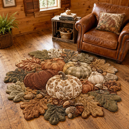 Rustic Pumpkin Custom Shape Area Rug NCU0NTD2155