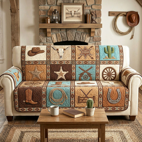 Rustic Rodeo Quilted Sofa Cover NCU0NTV1115