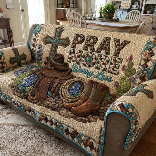 Rustic Rodeo Soul Quilted Sofa Cover NCU0PTT3419