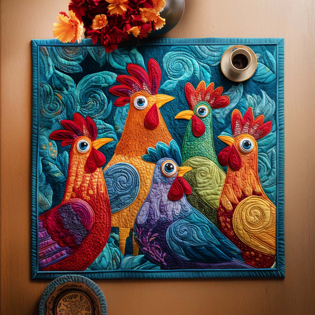 Rustic Roost Quilted Table Topper NCU0NNT1093