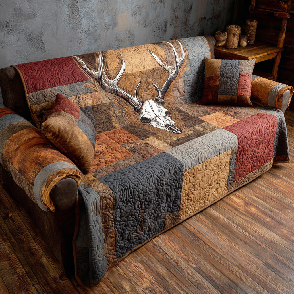 Rustic Skull Quilted Sofa Cover NCU0NTD1343