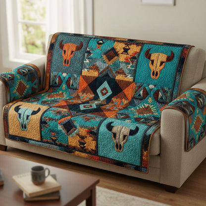 Rustic Skull Quilted Sofa Cover NCU0NTD1705