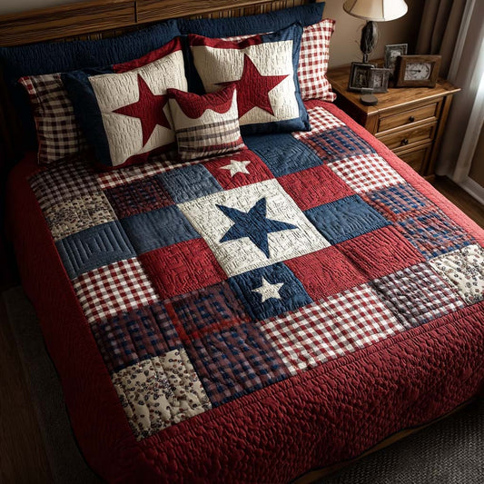 Rustic Star Blocks 3-Piece Quilted Bedding Set NCU0DQQ0286