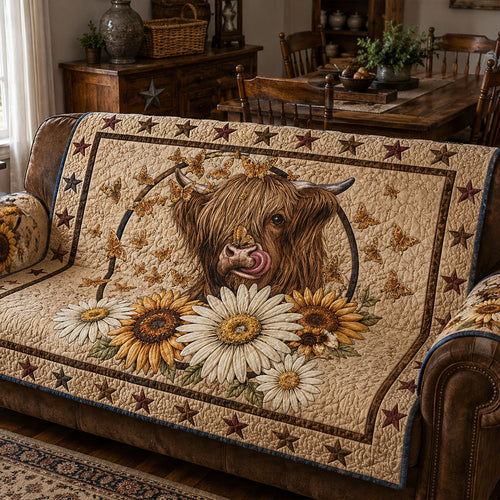 Rustic Star Ranch Quilted Sofa Cover NCU0PTT3420