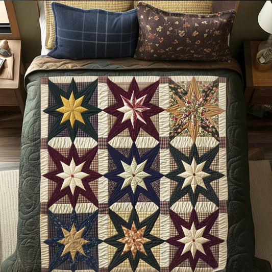 Rustic Starburst 3-Piece Quited Bedding Set NCU0NNT874