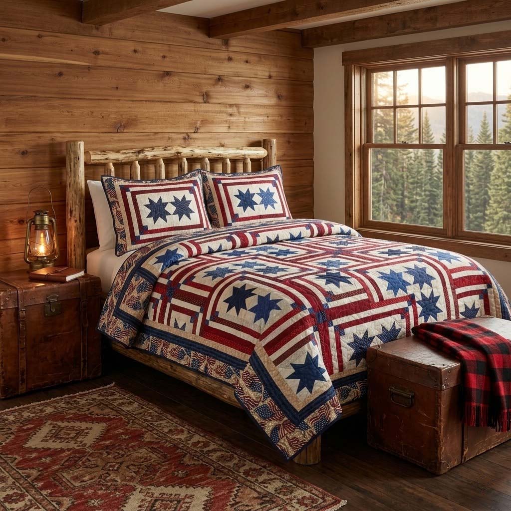 Rustic Starfield 3-Piece Quilted Bedding Set NCU0DQQ0628