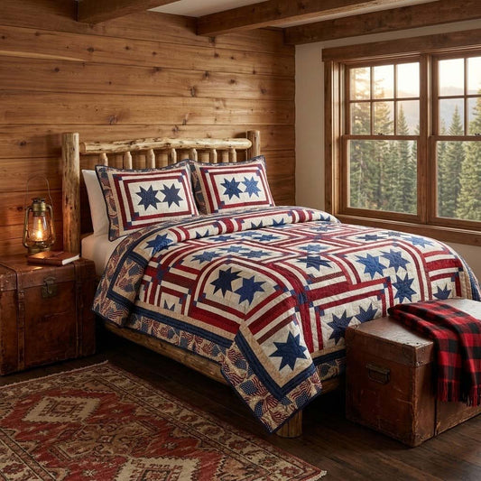 Rustic Starfield 3-Piece Quilted Bedding Set NCU0DQQ0628