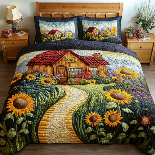 Rustic Sunflower Cottage Duvet Cover Set NCU0DDK266