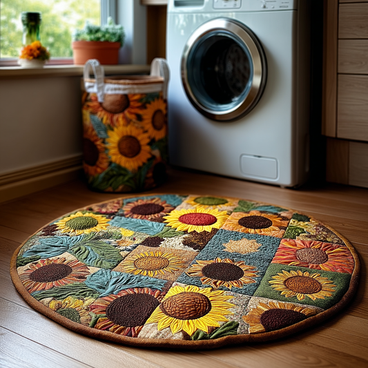 Rustic Sunflower Quilted Round Mat NCU0DDK666