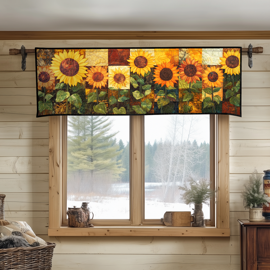 Rustic Sunflower Quilted Valance NCU0DDK667