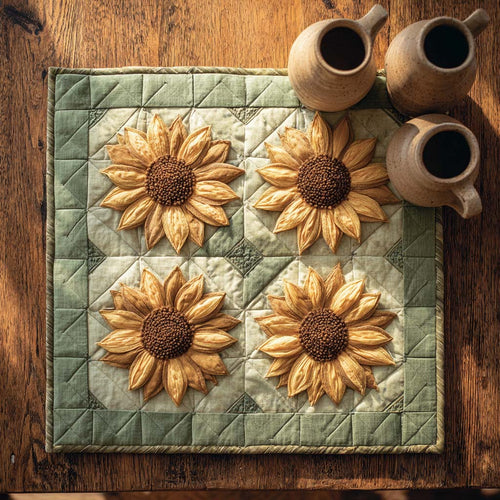 Rustic Sunflowers Quilted Table Topper NCU0NXD134