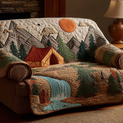 Rustic Tent Meadow Quilted Sofa Cover NCU0NXD1166