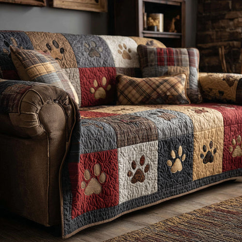 Rustic Tracks Quilted Sofa Cover NCU0NNT2834