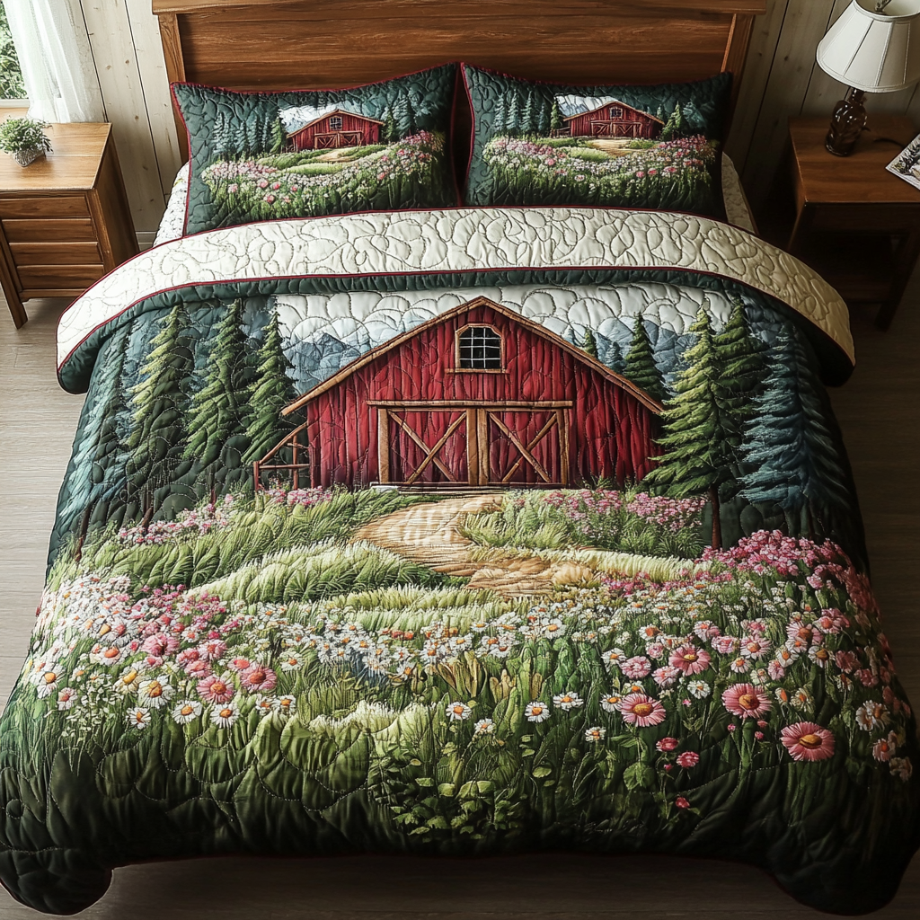 Rustic Trail 3-Piece Quilted Bedding Set NCU0NVH717