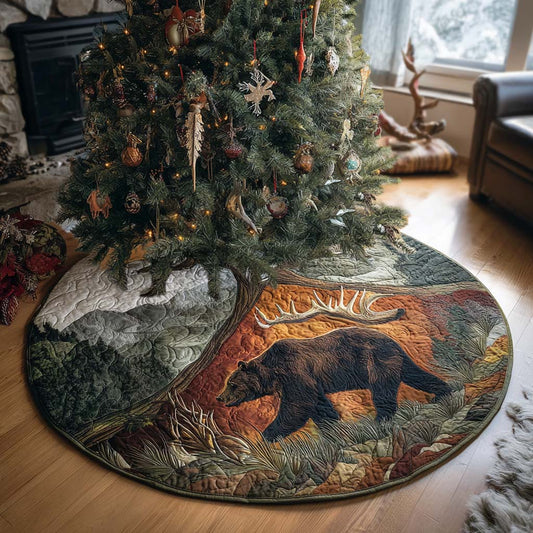 Rustic Trail Christmas Quilted Tree Skirt NCU0PTT1819