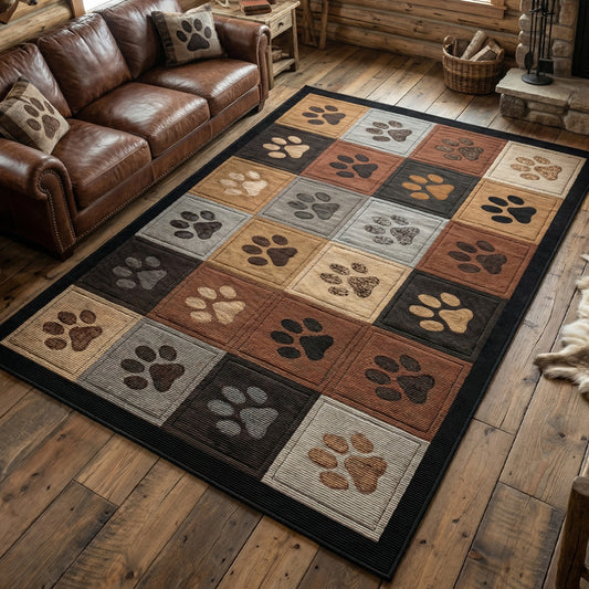 Rustic Trail Pawprints Area Rug NCU0PTT3030