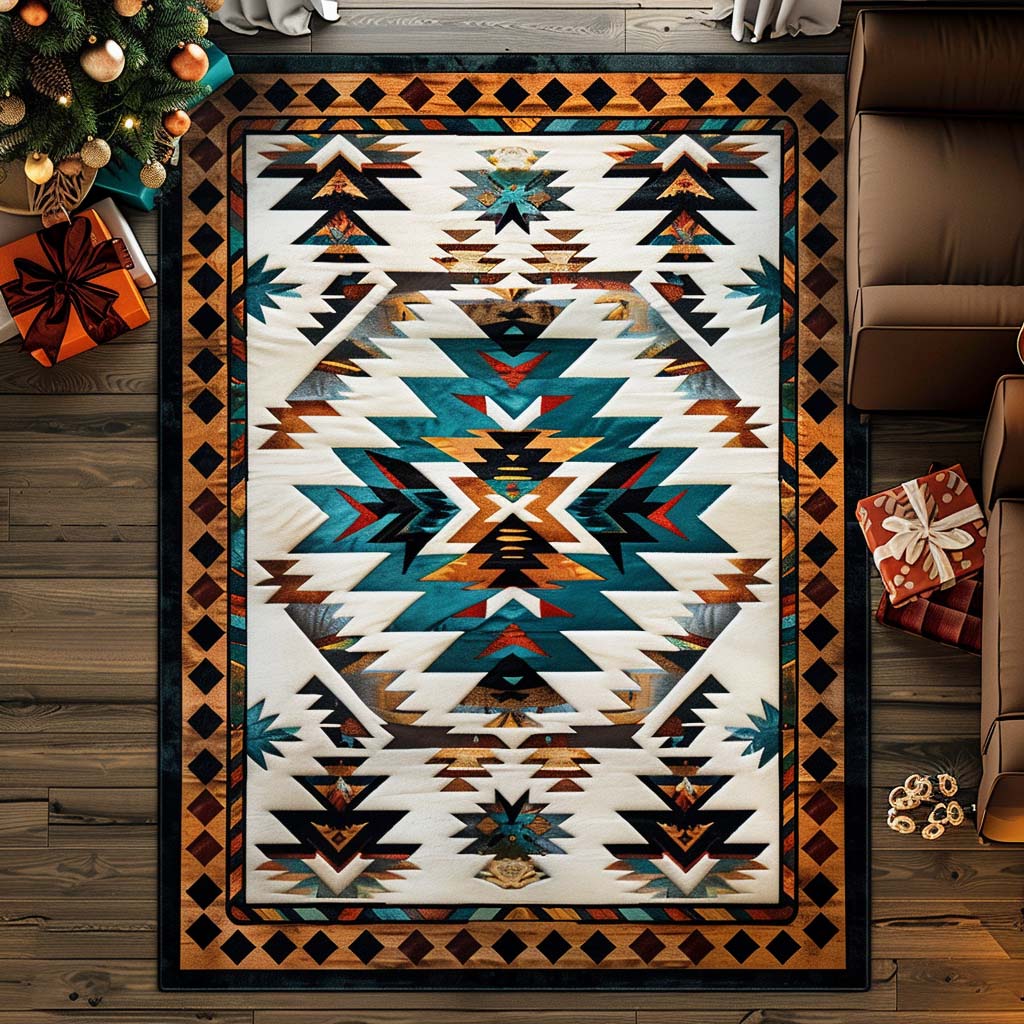 Rustic Tribal Area Rug NCU0DQQ069
