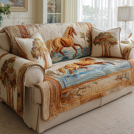 Rustic Trot Quilted Sofa Cover NCU0NXD1343