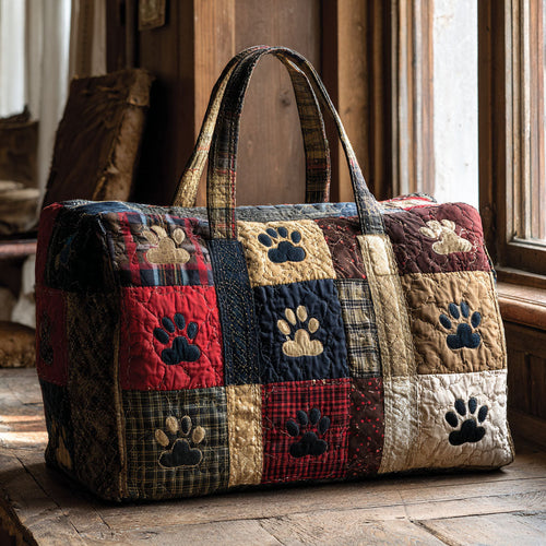 Rustic Wander Paws Quilted Duffle Bag NCU0PTT2874