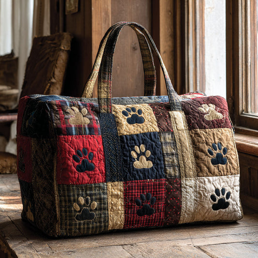 Rustic Wander Paws Quilted Duffle Bag NCU0PTT2874