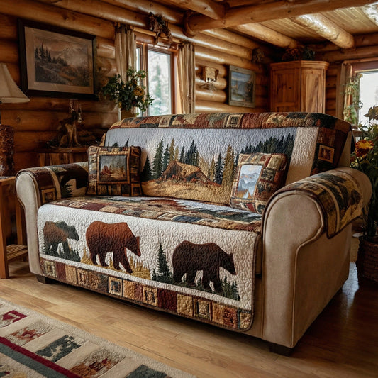 Rustic Wildlife Quilted Sofa Cover NCU0LDH614