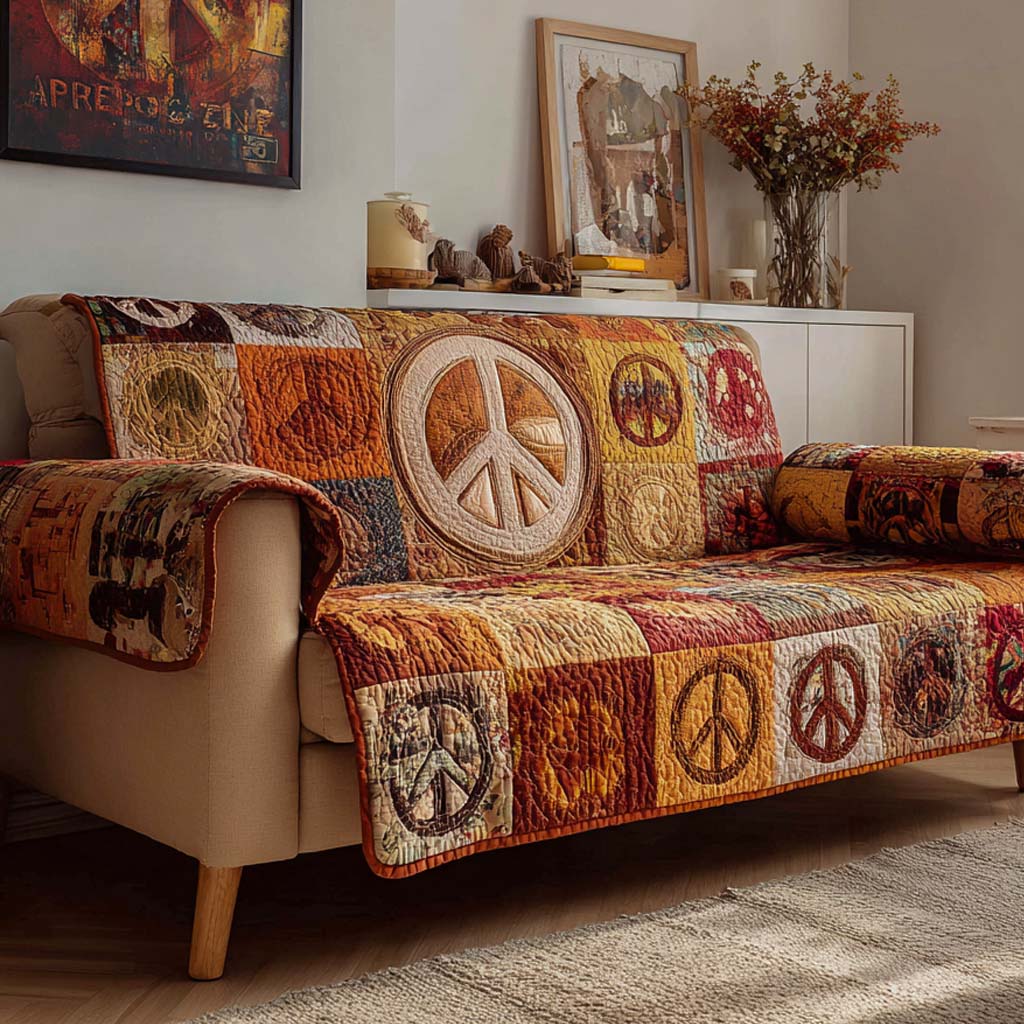 Rustica Peace Story Quilted Sofa Cover NCU0NXD1415