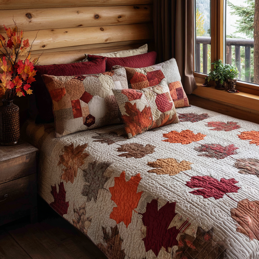 Rustling Leaves 3-Piece Quilted Bedding Set NCU0DV500